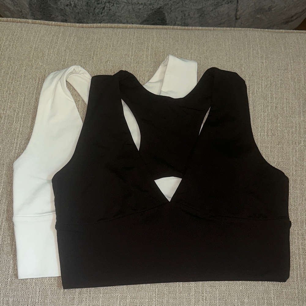 Black and White Sports Bra